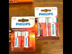ড্রাই ব্যাটারি 1.5 V PHILIPS C সাইজের ক্ষারীয় ব্যাটারি 7500mAh টর্চলাইট রিমোটের জন্য